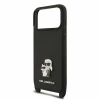 Husa spate Karl Lagerfeld Saffiano Metal Karl and Choupette cu curea crossbody pentru iPhone 18 Pro Max - Negru