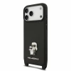 Husa spate Karl Lagerfeld Saffiano Metal Karl and Choupette cu curea crossbody pentru iPhone 18 Pro Max - Negru