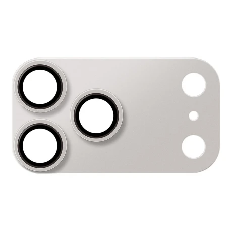 Protectie lentile camera OBAL:ME Camera Island pentru Apple iPhone 17 Pro Max - Argintiu