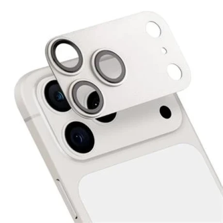 Protectie lentile camera OBAL:ME Camera Island pentru Apple iPhone 17 Pro Max - Argintiu