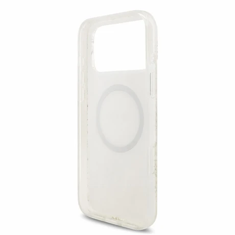 Guess IML Flowers Allover Strap MagSafe Zadni Kryt pro iPhone 18 Pro Max White