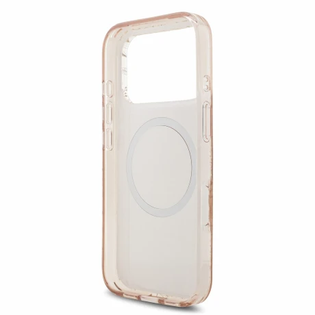 Guess IML Flowers Allover Strap MagSafe Zadni Kryt pro iPhone 18 Pro Pink