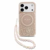 Guess IML Flowers Allover Strap MagSafe Zadni Kryt pro iPhone 18 Pro Pink