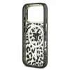 Guess IML Glitter Leopard Triangle Logo MagSafe Zadni Kryt pro iPhone 18 Pro Black