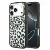 Guess IML Glitter Leopard Triangle Logo MagSafe Zadni Kryt pro iPhone 18 Pro Black