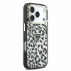 Guess IML Glitter Leopard Triangle Logo MagSafe Zadni Kryt pro iPhone 18 Pro Black