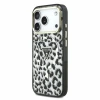 Guess IML Glitter Leopard Triangle Logo MagSafe Zadni Kryt pro iPhone 18 Pro Black