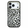 Guess IML Glitter Leopard Triangle Logo MagSafe Zadni Kryt pro iPhone 18 Pro Black