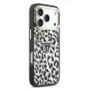 Guess IML Glitter Leopard Triangle Logo MagSafe Zadni Kryt pro iPhone 18 Pro Max Black