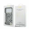 Guess IML Glitter Leopard Triangle Logo MagSafe Zadni Kryt pro iPhone 18 Pro Max Black