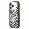 Guess IML Glitter Leopard Triangle Logo MagSafe Zadni Kryt pro iPhone 18 Pro Max Black