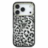 Guess IML Glitter Leopard Triangle Logo MagSafe Zadni Kryt pro iPhone 18 Pro Max Black