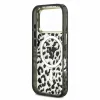 Guess IML Glitter Leopard Triangle Logo MagSafe Zadni Kryt pro iPhone 18 Pro Max Black