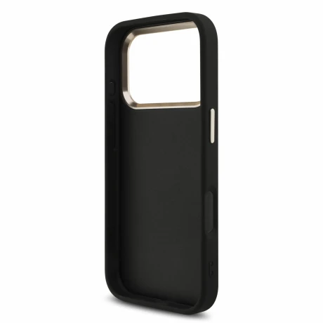 Guess PU 4G Metal Logo Strap Zadni Kryt pro iPhone 18 Pro Black