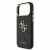 Guess PU 4G Metal Logo Strap Zadni Kryt pro iPhone 18 Pro Max Black
