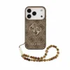 Guess PU 4G Metal Logo Strap Zadni Kryt pro iPhone 18 Pro Max Brown