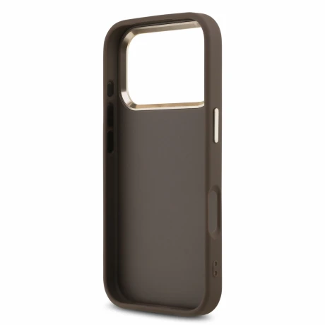 Guess PU 4G Metal Logo Strap Zadni Kryt pro iPhone 18 Pro Max Brown