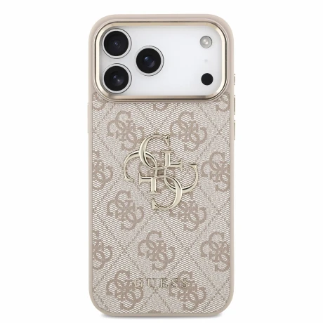 Guess PU 4G Metal Logo Strap Zadni Kryt pro iPhone 18 Pro Max Pink