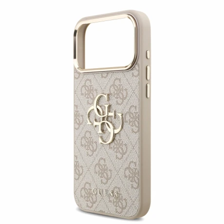 Guess PU 4G Metal Logo Strap Zadni Kryt pro iPhone 18 Pro Max Pink