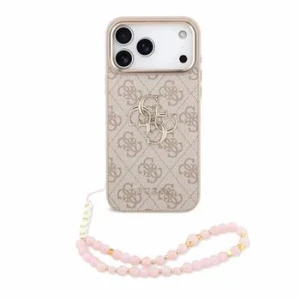 Guess PU 4G Metal Logo Strap Zadni Kryt pro iPhone 18 Pro Max Pink