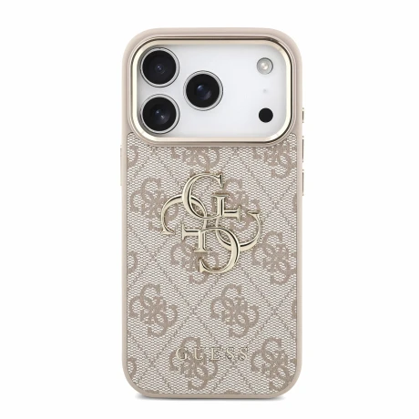 Guess PU 4G Metal Logo Strap Zadni Kryt pro iPhone 18 Pro Pink
