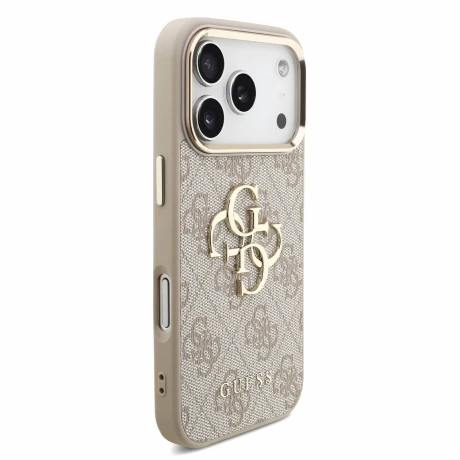 Guess PU 4G Metal Logo Strap Zadni Kryt pro iPhone 18 Pro Pink