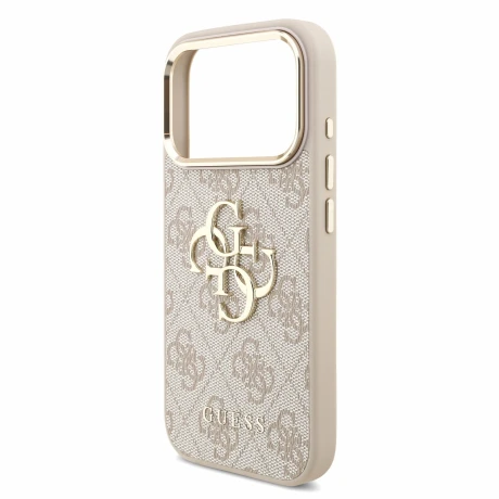 Guess PU 4G Metal Logo Strap Zadni Kryt pro iPhone 18 Pro Pink