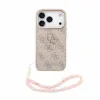 Guess PU 4G Metal Logo Strap Zadni Kryt pro iPhone 18 Pro Pink
