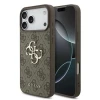 Guess PU 4G Metal Logo Zadni Kryt pro iPhone 18 Pro Max Brown