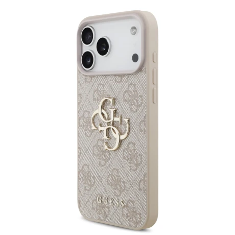 Guess PU 4G Metal Logo Zadni Kryt pro iPhone 18 Pro Max Pink