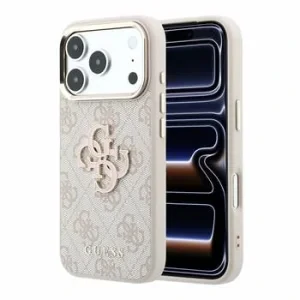 Guess PU 4G Resin Metal Logo Zadni Kryt pro iPhone 18 Pro Max Pink