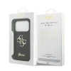 Guess PU Fixed Glitter 4G Metal Logo Zadni Kryt pro iPhone 18 Pro Black