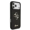 Guess PU Fixed Glitter 4G Metal Logo Zadni Kryt pro iPhone 18 Pro Max Black