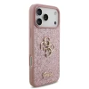 Guess PU Fixed Glitter 4G Metal Logo Zadni Kryt pro iPhone 18 Pro Max Pink