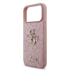 Guess PU Fixed Glitter 4G Metal Logo Zadni Kryt pro iPhone 18 Pro Max Pink