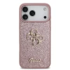 Guess PU Fixed Glitter 4G Metal Logo Zadni Kryt pro iPhone 18 Pro Max Pink
