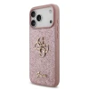 Guess PU Fixed Glitter 4G Metal Logo Zadni Kryt pro iPhone 18 Pro Max Pink