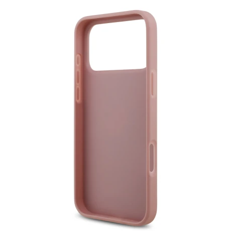 Guess PU Fixed Glitter 4G Metal Logo Zadni Kryt pro iPhone 18 Pro Max Pink