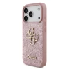 Guess PU Fixed Glitter 4G Metal Logo Zadni Kryt pro iPhone 18 Pro Pink