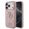 Guess PU Fixed Glitter 4G Metal Logo Zadni Kryt pro iPhone 18 Pro Pink