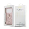 Guess PU Fixed Glitter 4G Metal Logo Zadni Kryt pro iPhone 18 Pro Pink