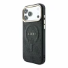 Guess PU Leather 4G Gold Frame Embossed MagSafe Zadni Kryt pro iPhone 18 Pro Black