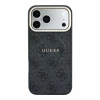 Guess PU Leather 4G Gold Frame Embossed MagSafe Zadni Kryt pro iPhone 18 Pro Max Black