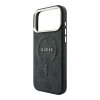 Guess PU Leather 4G Gold Frame Embossed MagSafe Zadni Kryt pro iPhone 18 Pro Max Black