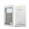 Guess PU Leather 4G Gold Frame Embossed MagSafe Zadni Kryt pro iPhone 18 Pro Max Brown