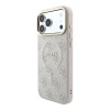 Guess PU Leather 4G Gold Frame Embossed MagSafe Zadni Kryt pro iPhone 18 Pro Pink