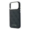 Guess PU Leather 4G Gold Frame MagSafe Zadni Kryt pro iPhone 18 Pro Black