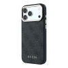 Guess PU Leather 4G Gold Frame MagSafe Zadni Kryt pro iPhone 18 Pro Black