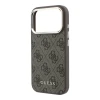 Guess PU Leather 4G Gold Frame MagSafe Zadni Kryt pro iPhone 18 Pro Brown