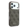 Guess PU Leather 4G Gold Frame MagSafe Zadni Kryt pro iPhone 18 Pro Brown